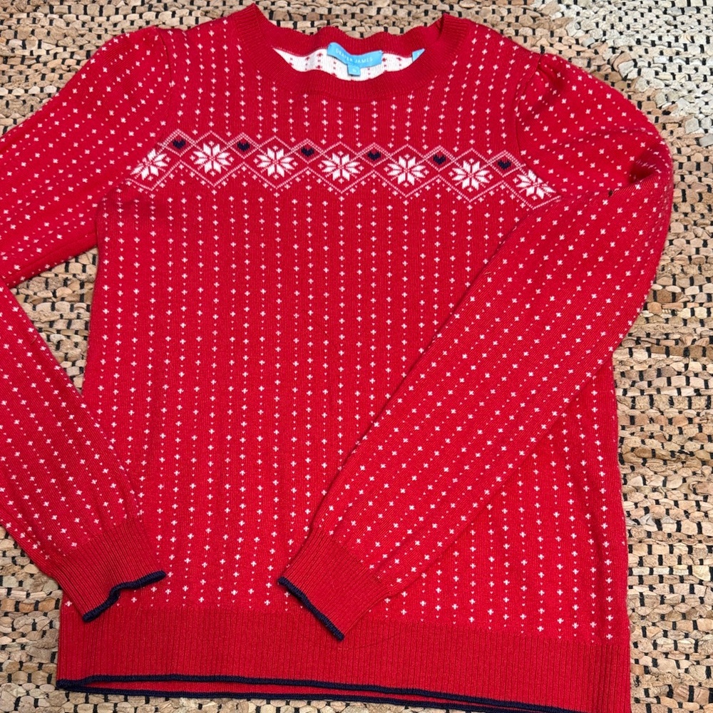 Draper James Red Snowflake Sweater
